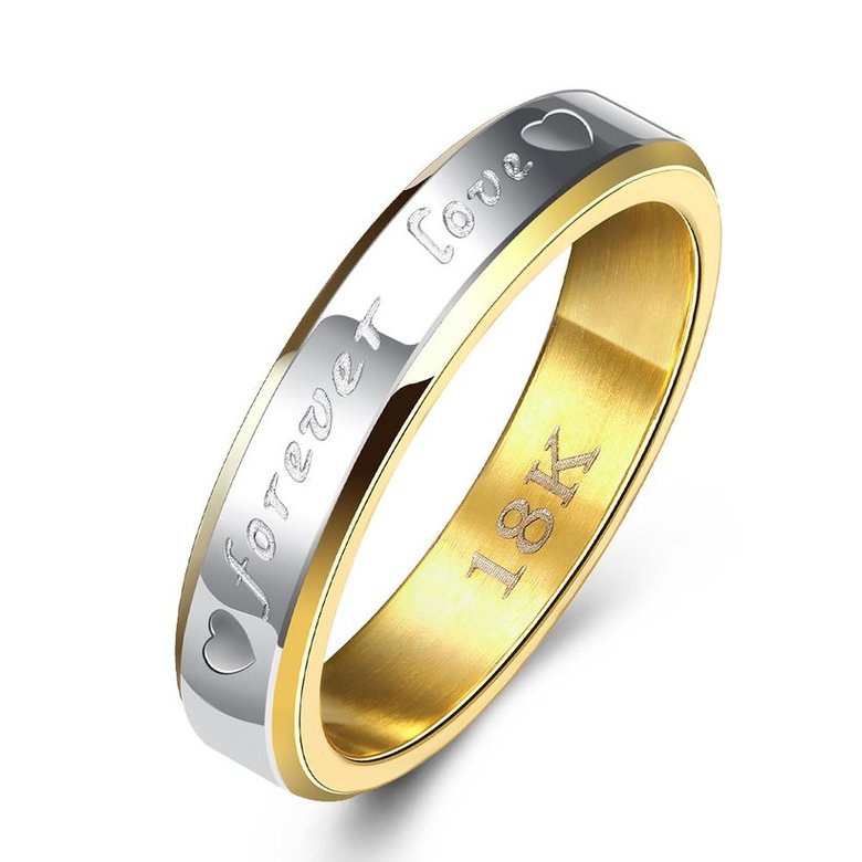 Wholesale Classic Simple Stylish male Jewelry Carve letters Round Gold Ring TGGPR316