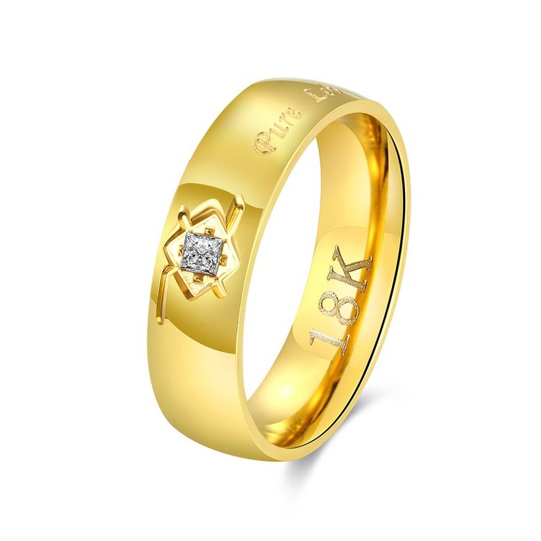 Wholesale Romantic Silver Round Gold CZ Ring TGGPR934