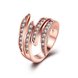 Wholesale Trendy Rose Gold Geometric White Rhinestone Ring TGGPR776