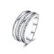 Wholesale Classic Platinum Geometric White Rhinestone Ring TGGPR872