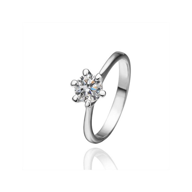 Wholesale Romantic Platinum Geometric CZ Ring TGGPR1042