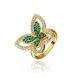 Wholesale Trendy 24K Gold Insect Green Rhinestone Ring TGGPR1177