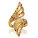 Wholesale Trendy 24K Gold Geometric Multi Rhinestone Ring TGGPR1198