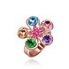 Wholesale Trendy Rose Gold Plant Multi Crystal Ring TGGPR1212