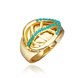 Wholesale Trendy 24K Gold Plant Green Crystal Ring TGGPR1316