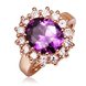 Wholesale Classic Rose Gold Round Purple CZ Ring TGGPR1330