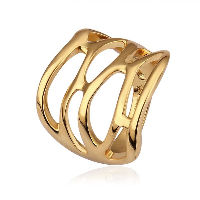 Wholesale Trendy 24K Gold Geometric White Rhinestone Ring TGGPR1487