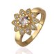 Wholesale Romantic 24K Gold Round White CZ Ring TGGPR479