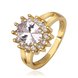 Wholesale Romantic 24K Gold Heart White CZ Ring TGGPR485