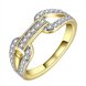 Wholesale Trendy 24K Gold Round White CZ Ring TGGPR749