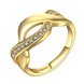 Wholesale Trendy 24K Gold Round White CZ Ring TGGPR758
