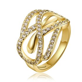 Wholesale Trendy 24K Gold Animal White CZ Ring TGGPR777