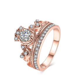 Wholesale Trendy Rose Gold Round White CZ Ring TGGPR843