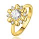 Wholesale Romantic 24K Gold Plant White CZ Ring TGGPR861