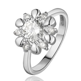 Wholesale Romantic Platinum Plant White CZ Ring TGGPR868