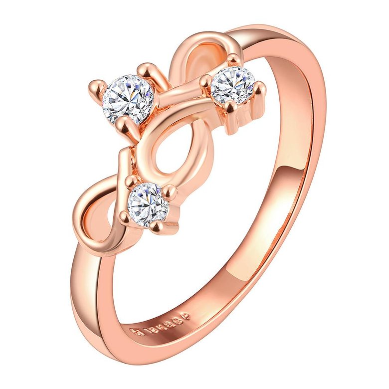 Wholesale Classic Rose Gold Plant White CZ Ring TGGPR1123