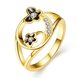 Wholesale Romantic 24K Gold Plant White Rhinestone Ring TGGPR1266