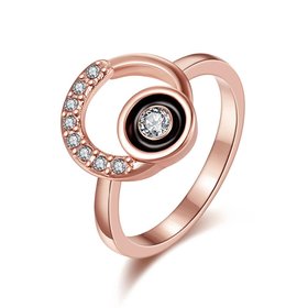 Wholesale Classic Rose Gold Round White Rhinestone Ring TGGPR1284