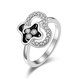 Wholesale Punk Platinum Plant White Rhinestone Ring TGGPR1331