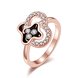 Wholesale Punk Rose Gold Plant White Rhinestone Ring TGGPR1337