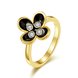 Wholesale Bohemia 24K Gold Plant White Rhinestone Ring TGGPR1392