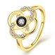 Wholesale Classic 24K Gold Plant White Rhinestone Ring TGGPR1493