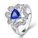 Wholesale Classic Platinum Plant White Rhinestone flower Ring For Women Temperament Jewelry Accessories Gift TGGPR206