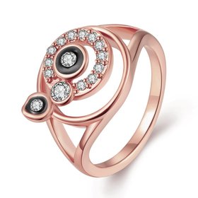 Wholesale Bohemia Rose Gold Round White Rhinestone Ring  Vintage Bridal Round Engagement Ring TGGPR346