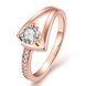 Wholesale Trendy Luxury  Design rose gold Geometric White CZ Ring  Vintage Bridal Round Engagement Ring TGGPR367