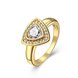 Wholesale Classic Trendy Design 24K gold Geometric White CZ Ring  Vintage Bridal ring Engagement ring jewelry TGGPR381