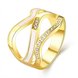 Wholesale Romantic 24K Gold Geometric White Rhinestone Ring TGGPR566