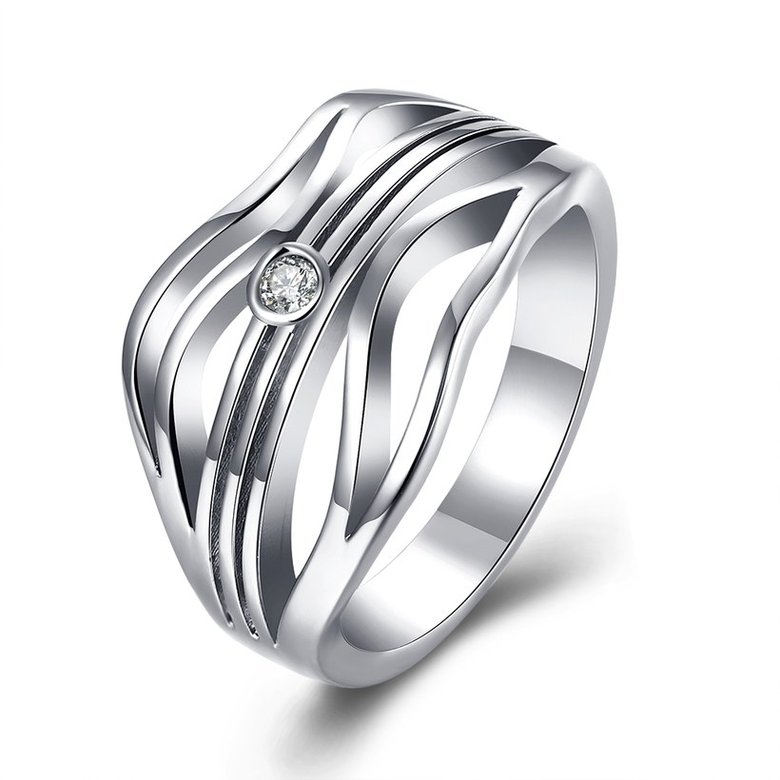 Wholesale Romantic Platinum Round White CZ Ring TGGPR1359