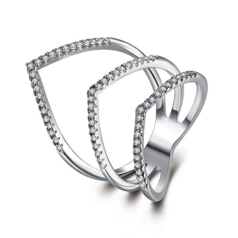 Wholesale Romantic Platinum Round White CZ Ring TGGPR1494