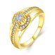 Wholesale Classic Trendy Design 24K gold Geometric White CZ Ring  Vintage Bridal ring Engagement ring jewelry TGGPR382