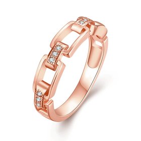 Wholesale Romantic Rose Gold Geometric White CZ Ring TGGPR494