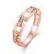 Wholesale Romantic Rose Gold Geometric White CZ Ring TGGPR494