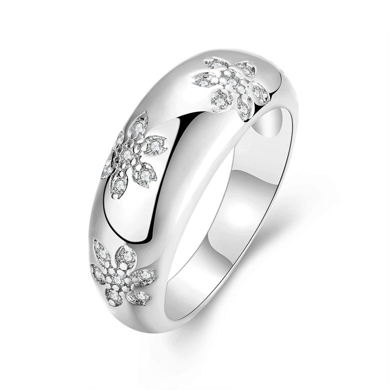 Wholesale Romantic Platinum Plant White CZ Ring TGGPR562