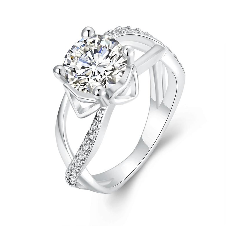 Wholesale Romantic Platinum Round White CZ Ring TGGPR701