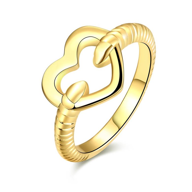 Wholesale Romantic 24K Gold Heart Ring TGGPR745