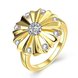 Wholesale Romantic 24K Gold Round White CZ Ring TGGPR751