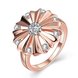 Wholesale Romantic Rose Gold Round White CZ Ring TGGPR754