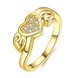 Wholesale Romantic 24K Gold Heart White CZ Ring TGGPR908
