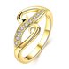 Wholesale Classic 24K Gold Geometric White CZ Ring TGGPR965