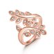 Wholesale Classic Rose Gold Plant White CZ Ring TGGPR1000