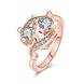 Wholesale Romantic Rose Gold Geometric White CZ Ring TGGPR1011