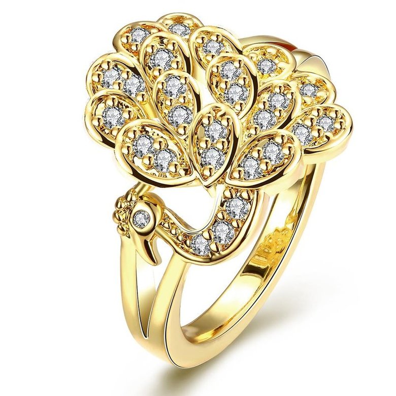 Wholesale Romantic 24K Gold Animal White CZ Ring TGGPR1044