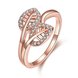 Wholesale Classic Rose Gold Plant White CZ Ring TGGPR1062