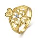 Wholesale Classic 24K Gold Heart White CZ Ring TGGPR1097
