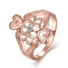 Wholesale Classic Rose Gold Heart White CZ Ring TGGPR1103