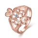 Wholesale Classic Rose Gold Heart White CZ Ring TGGPR1103